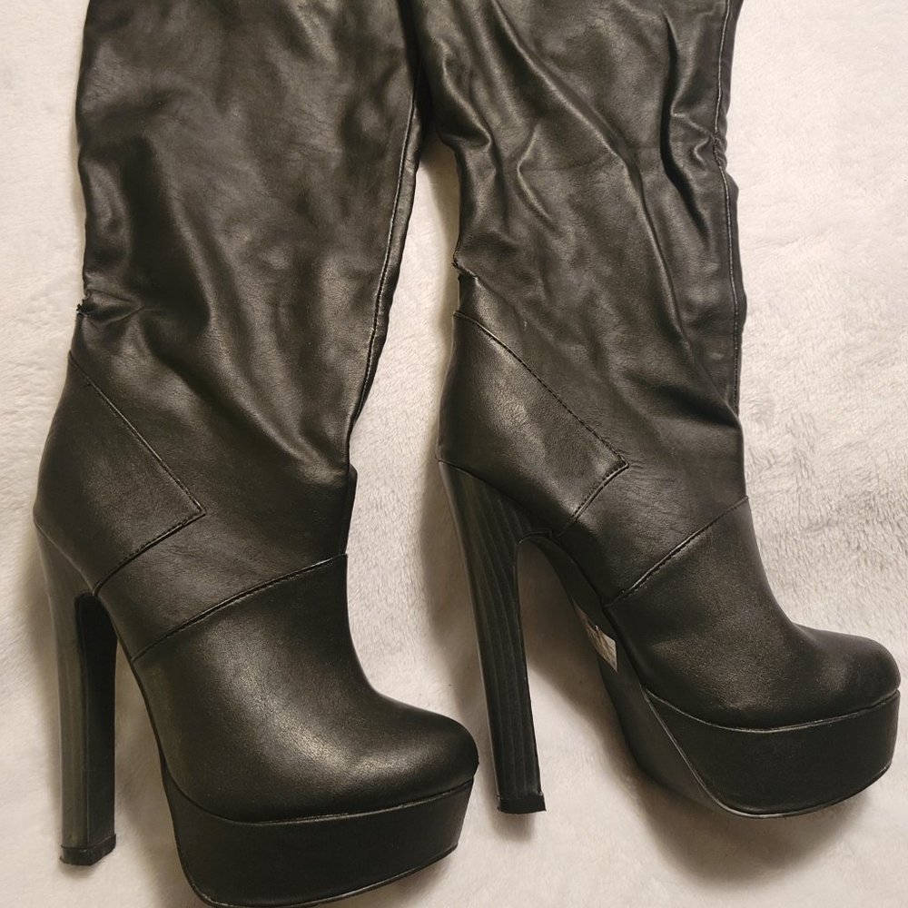 Colin Stuart Black Over the Knee Boots